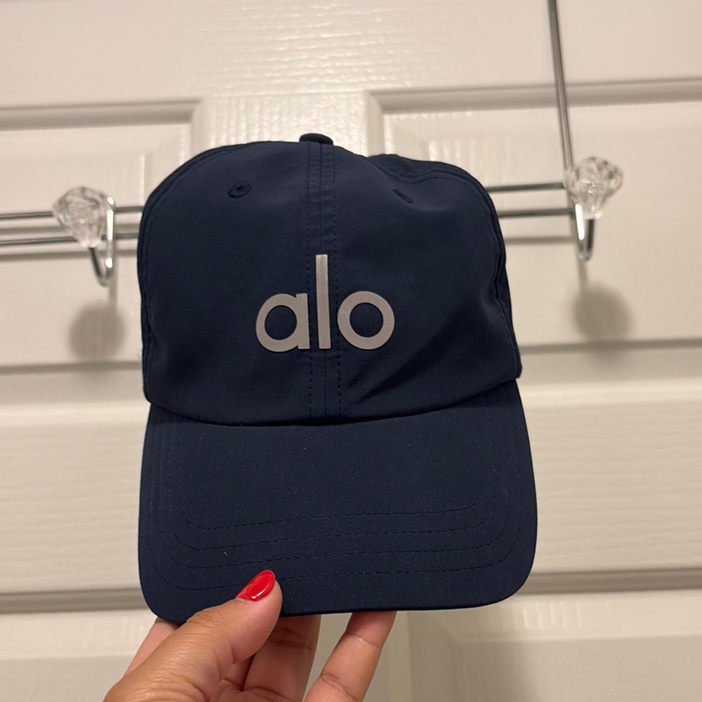 ALO Yoga Navy Blue Logo Baseball Cap